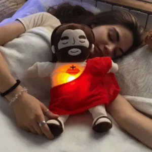 38CM Boneco de Pelúcia Jesus – Respiração, Luz e Música
